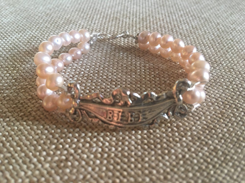 Baby bracelet bebe bracelet French Art Nouveau pink pearls baby gift heirloom gift keepsake gift