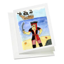 6 Art Note Cards-Li'l Pirate