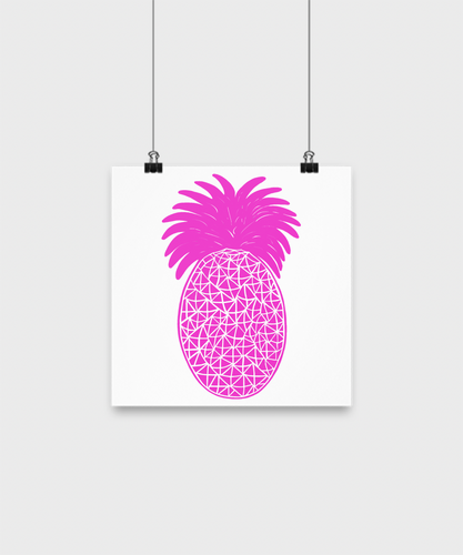 pink pineapple poster, welcome pineapple pioster, for young people's room, dorm room decor, gift for daughter, gift for friend, housewarming,