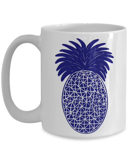 Navy Blue Pineapple Coffee Mug