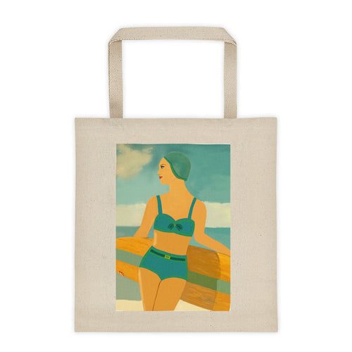 Tote bag, ladies tote, swimmers tote, mid-century art, carry all tote, beach bag,